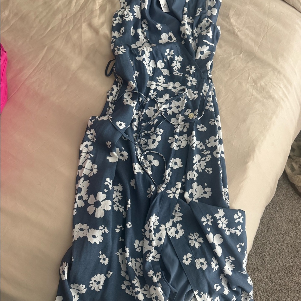 Floral Blue and White Women's Dress